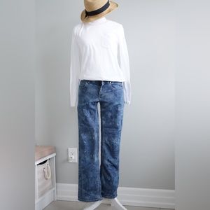 Stella McCartney tropical print boot cut crop jeans